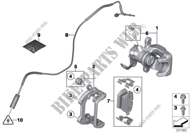 Rear wheel brake, brake pad sensor for MINI Cooper 2012