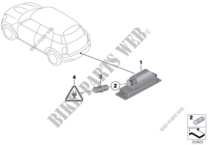 Registration plate lamp for MINI Cooper ALL4 2012