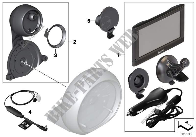 Retrofit kit,MINI Navigation Portable XL for MINI Cooper S 2006