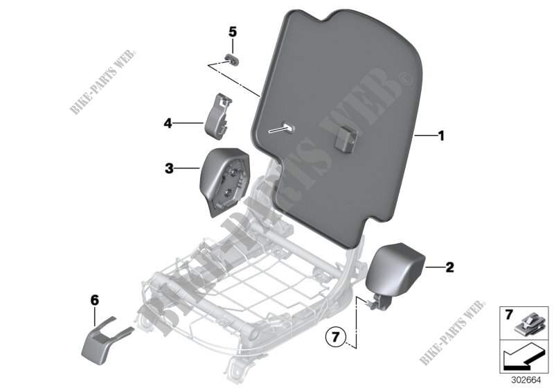 Seat, rear, seat trims for MINI Cooper ALL4 2012