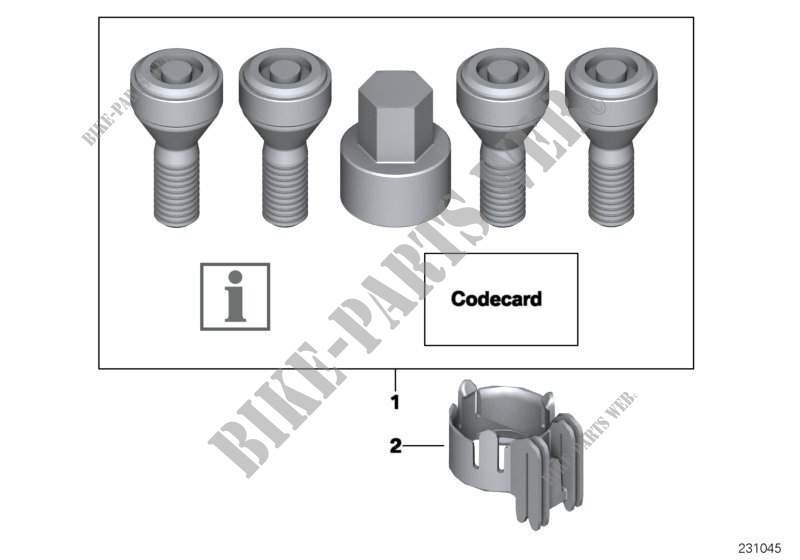 Set wheel locks for MINI Coop.S JCW 2012