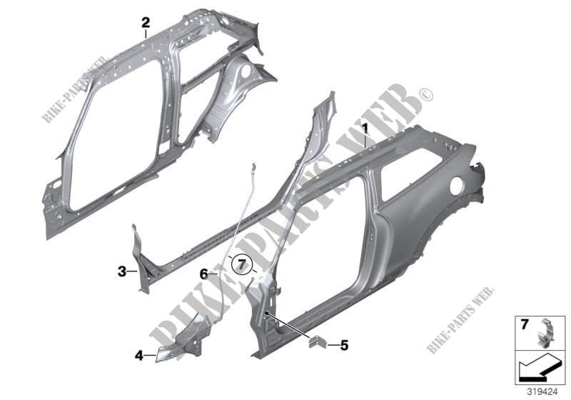 Side frame for MINI Cooper ALL4 2012