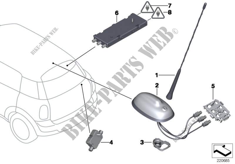 Single parts, antenna for MINI JCW ALL4 2011