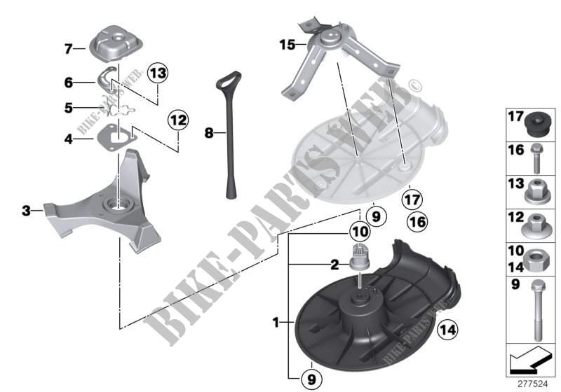Single parts f emergency wheel mounting for MINI One D 2010