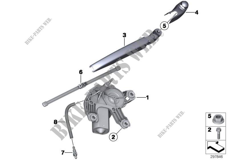 Single parts for rear window wiper for MINI Cooper ALL4 2012