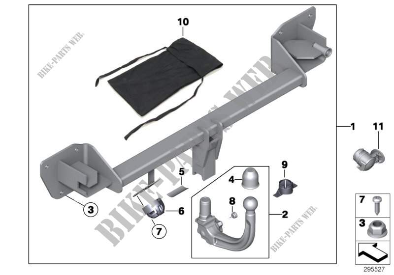 Towing hitch, detachable for MINI Cooper 2012