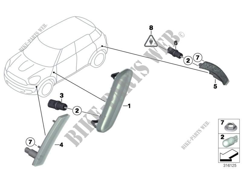 Indicators front/side for MINI Cooper ALL4 2012