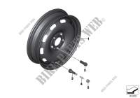 Compact spare wheel, steel, black for Mini Cooper D 2013