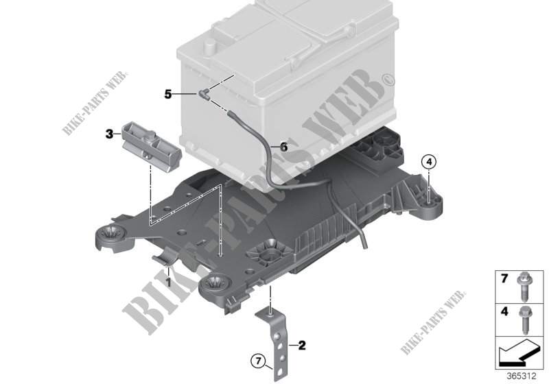 Battery holder and mounting parts for MINI Cooper S 2018