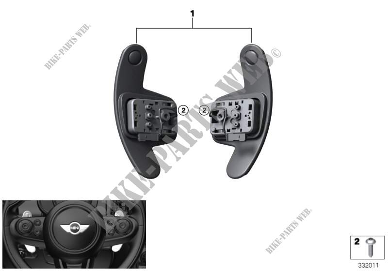 Gearshift paddles, steering wheel for MINI Cooper S 2014