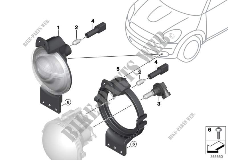 Headlight, bumper for MINI Cooper ALL4 2012