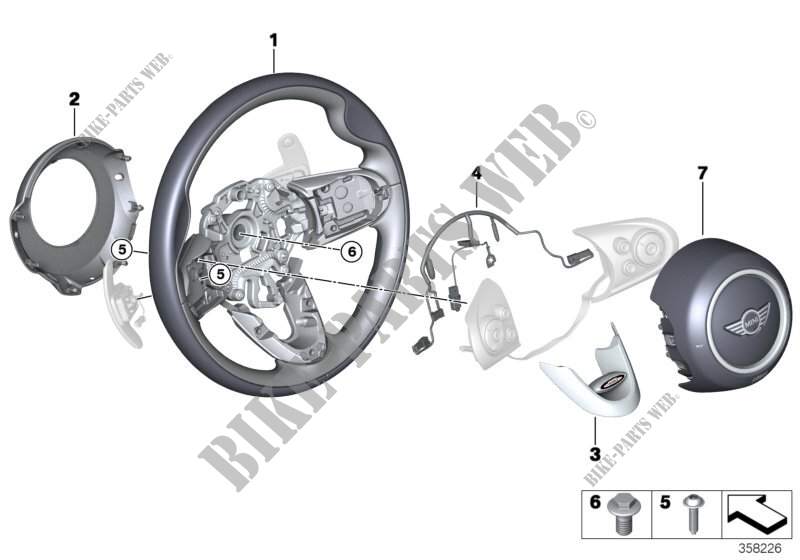 JCW steering wheel rim, leather for MINI JCW ALL4 2015
