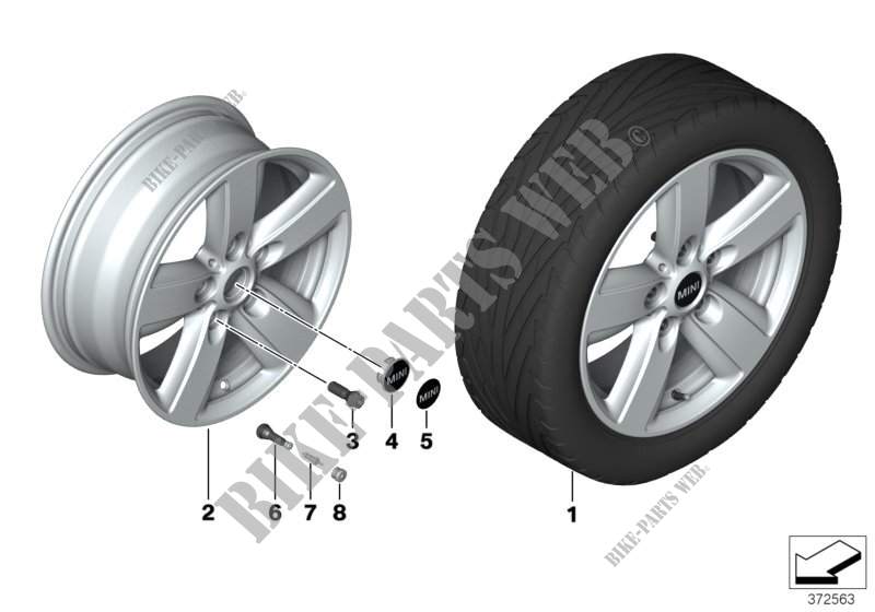 MINI LA wheel 5 Star Air Spoke 140 for MINI Cooper 2012