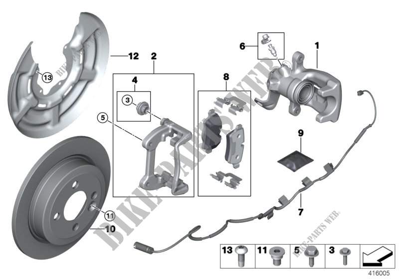 Rear wheel brake, brake pad sensor for MINI Coop.S JCW 2010