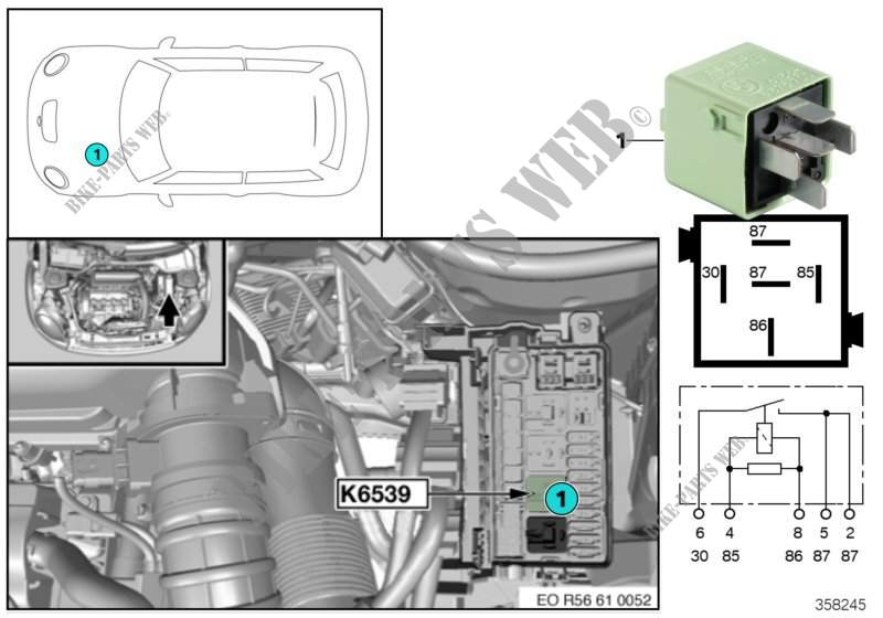 Relay, engine ventilation heating K6539 for MINI Cooper 2011