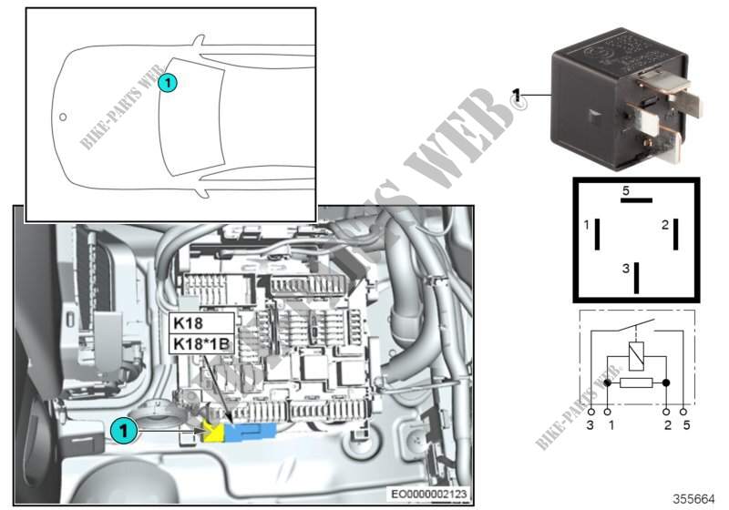 Relay, heated windscreen K18 for MINI Cooper S 2014
