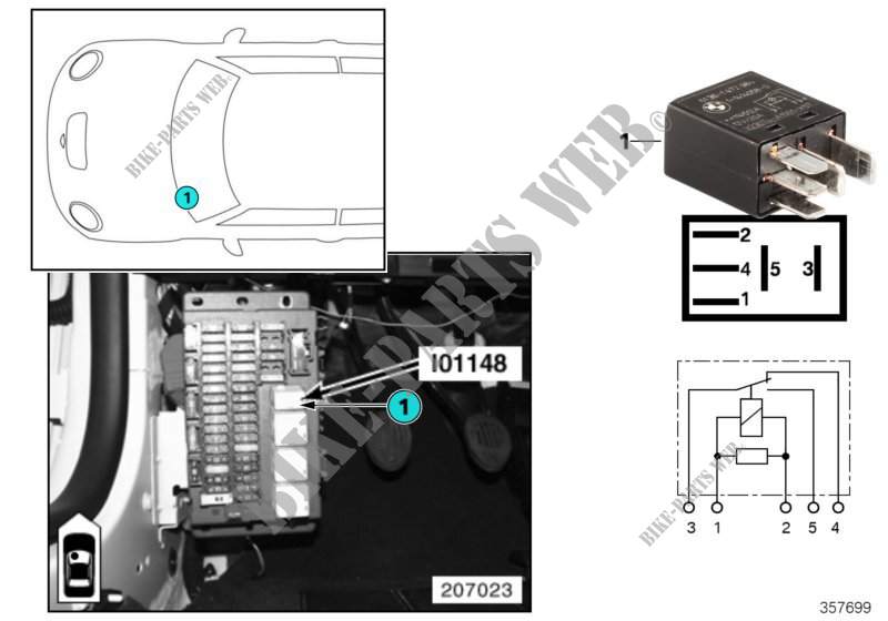 Relay, selector lever interlock I01148 for MINI One 2003
