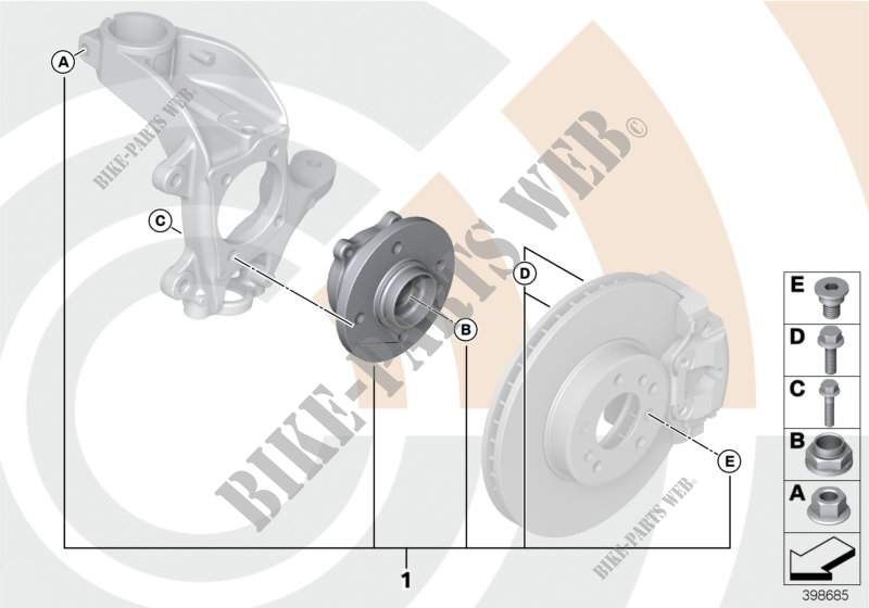 Repair kit, wheel bearing, front for MINI Cooper S ALL4 2010