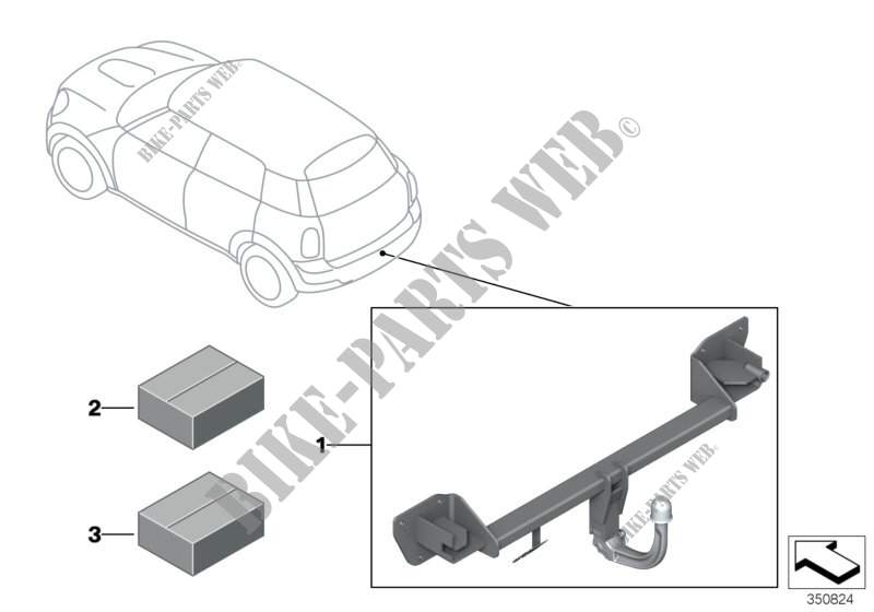 Retrofit kit,trailer tow hitch,removable for MINI Cooper ALL4 2012