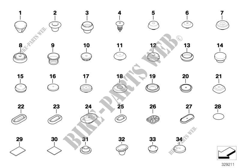 Sealing cap/plug for MINI Cooper ALL4 2012