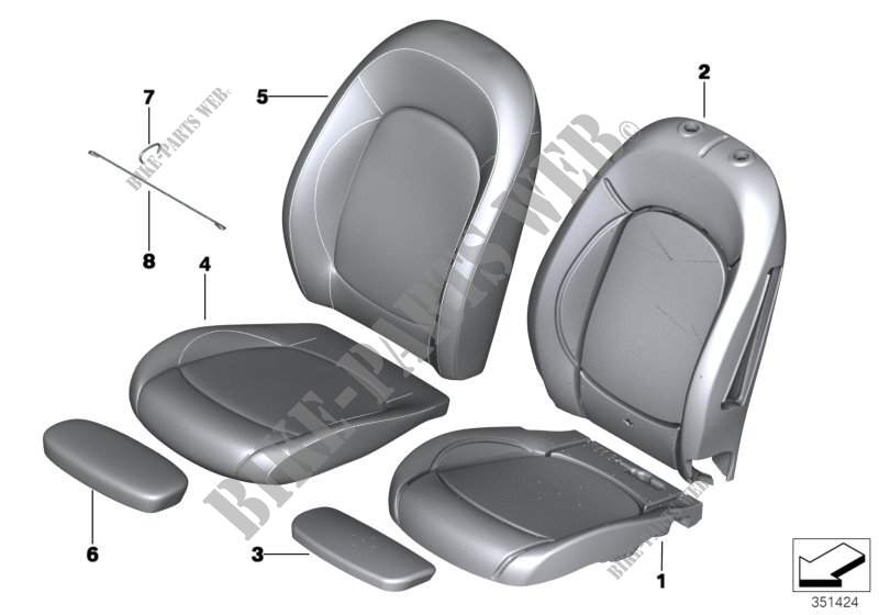 Seat, front, cushion, & cover,basic seat for MINI JCW ALL4 2015