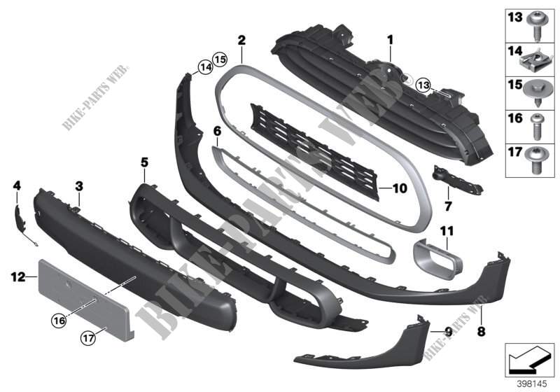 Trim panel, trim elements, front for MINI Cooper 2014