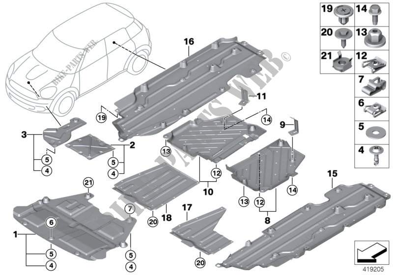 Underfloor coating for MINI Cooper ALL4 2012