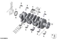 Crankshaft with bearing shells for MINI Cooper S 2014