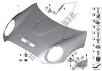 Engine hood/mounting parts for MINI JCW ALL4 2015
