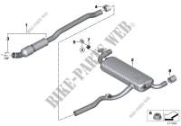 Exhaust system, rear for MINI JCW ALL4 2018