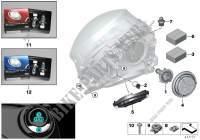Individual parts for headlamp, halogen for MINI One 2015