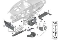 Mounting parts, instrument panel, bottom for Mini JCW 2014