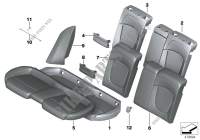 Seat,rear,cushion&cover, through loading for MINI Cooper S 2014