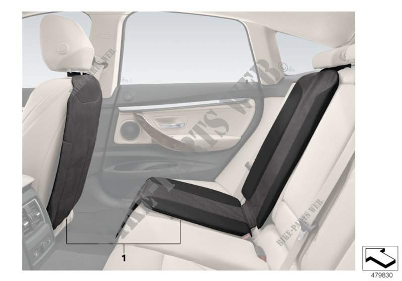 Backrest cover and child seat underlay for MINI Cooper 2014