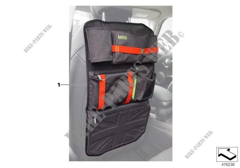 Backrest pouch MINI for MINI Cooper 2012