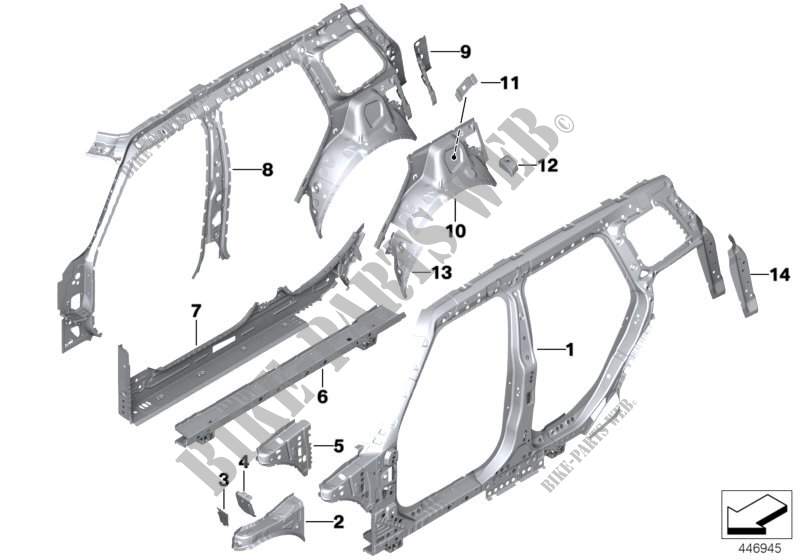 Body side frame parts for MINI JCW ALL4 2015