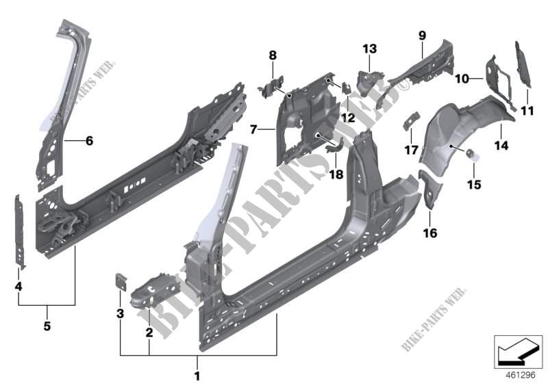 Body side frame parts for MINI JCW 2017