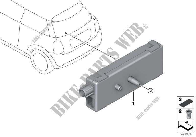 Components, antenna amplifier for MINI JCW 2017