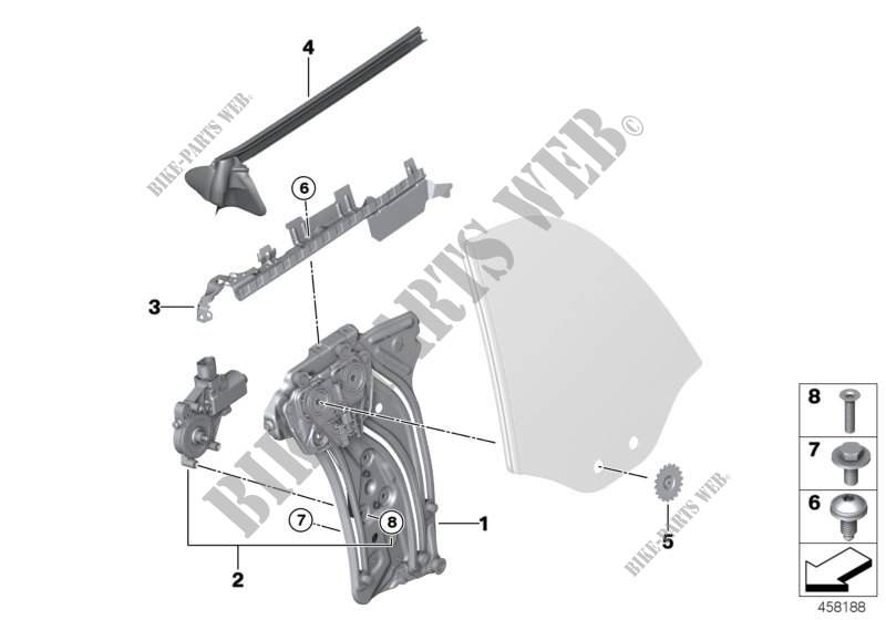 Door window lifting mechanism rear for MINI Cooper 2014