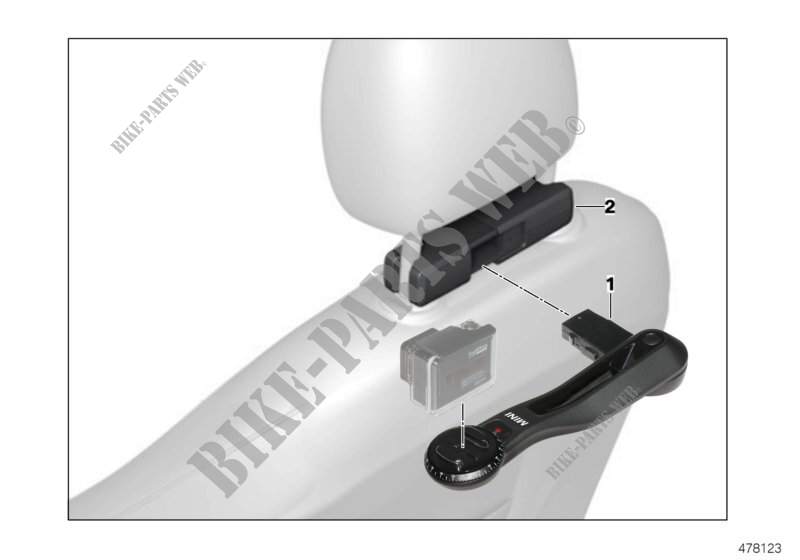 MINI action cam bracket inner for MINI Cooper ALL4 2012