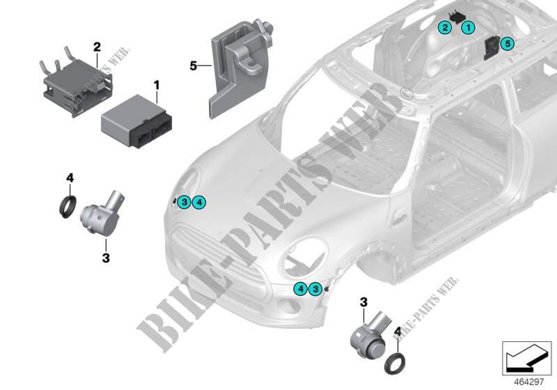 Parking manoeuvring assistant PMA for MINI Cooper S 2013