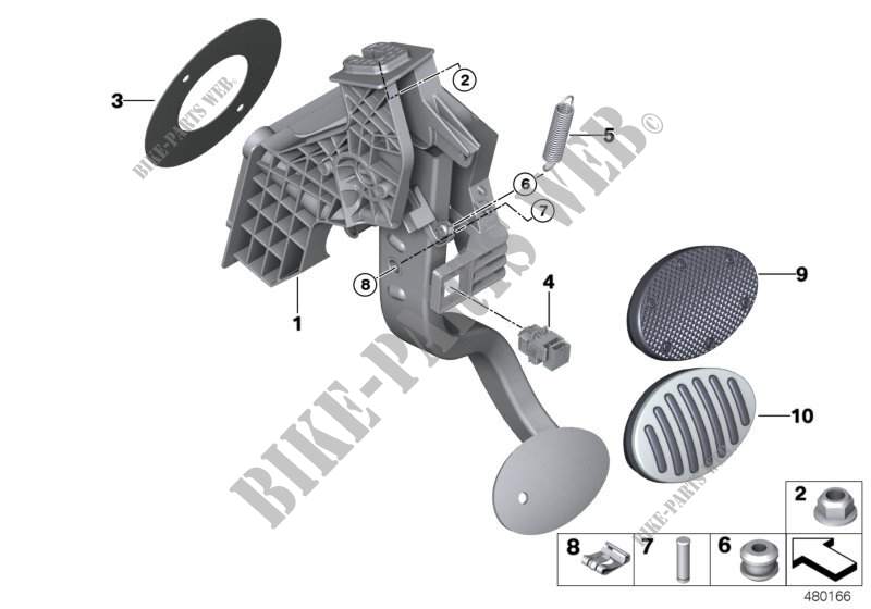 Pedal assembly, automatic transmission for MINI Cooper S ALL4 2015
