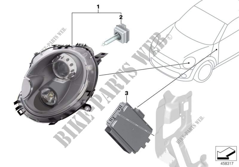 Retrofit kit, 25 W xenon headlight for MINI Cooper ALL4 2012