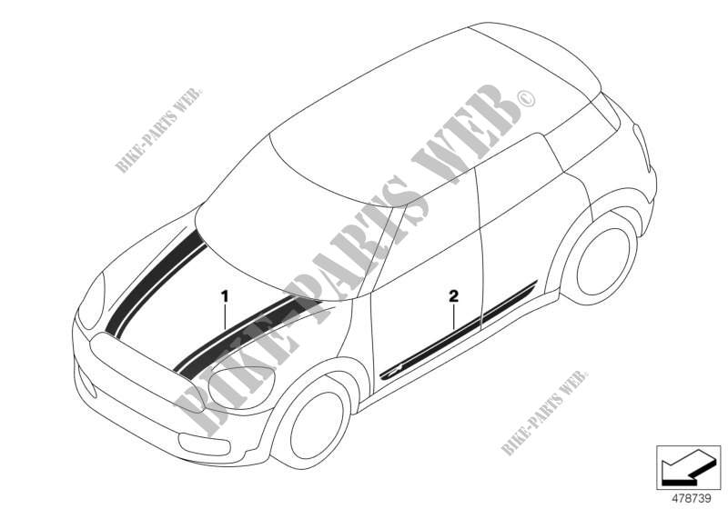 Retrofit, ornamental strips for MINI Cooper S ALL4 2015