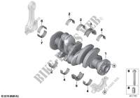 Crankshaft with bearing shells for MINI One First 2016