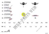Emblems / letterings for Mini Cooper SE ALL4 2015