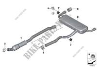 Exhaust system, rear for MINI Cooper S ALL4 2015