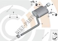 Rear silencer and installation kit for MINI One 2009