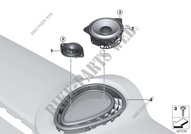 Loudspeaker, instrument panel for MINI Cooper S ALL4 2015
