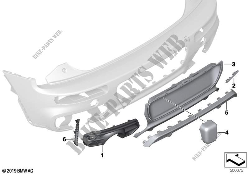 Aerokit, trim panel, trim elements, rear for MINI Cooper S ALL4 2015